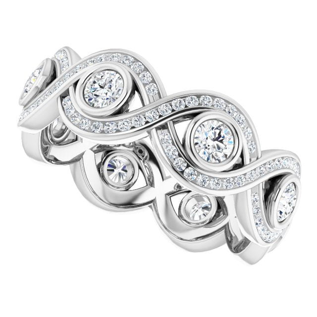 1.25 ct. Round Diamond Eternity Band Vintage Inspired Diamond Ring-VIRABYANI